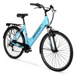 Hyper Bicycles Electric Bicycle Pedal Assist Commuter, 700C Wheels, Blue