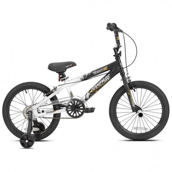 Kent 18 In. Rampage Boy\'s Bike, White and Black