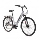 Hyper Bicycles Electric Bicycle, 700c Men's Matte Gray Mid-Drive, 36 Volt Battery, 20+ Mile Range