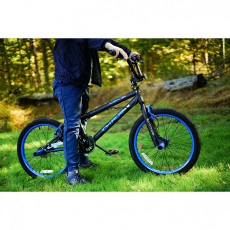 Kent Bicycle 20 In. Chaos Boy's Bike, Matte Black and Blue