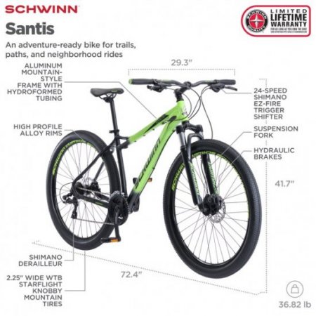 Schwinn Santis Mountain Bike, 24-speed, 29 inch wheels, grey