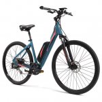 Schwinn Armature Electric Bicycle, 8 Speeds, 700c Wheels, Blue