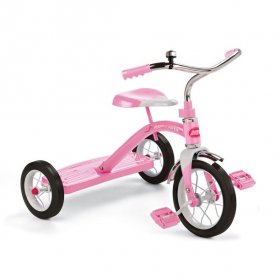 Radio Flyer 34GX Kids Classic Steel Framed Tricycle with Handlebar Bell, Pink