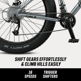 Mongoose Dolomite ALX fat tire mountain bike, 16 speeds, small frame, grey