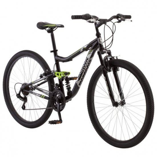 Mongoose Ledge 2.1 Mountain Bike, 27.5\" wheels, 21 speeds, mens frame, Black